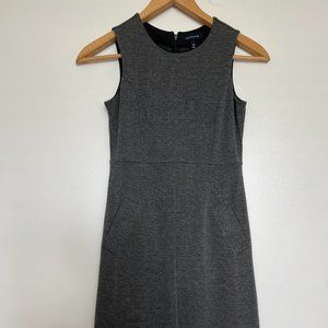 Lands' End Sheath Dress in Gray Herringbone pattern
